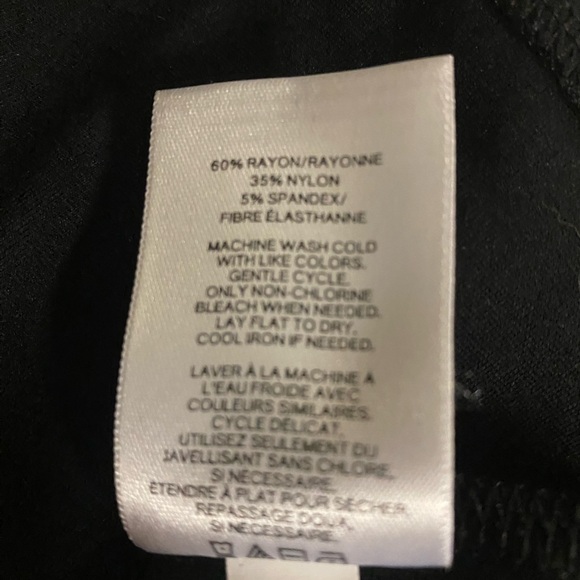 Express Top Black Cropped Sleeves Round Neck Stretch Attached Waist Ties Size S - Picture 4 of 8